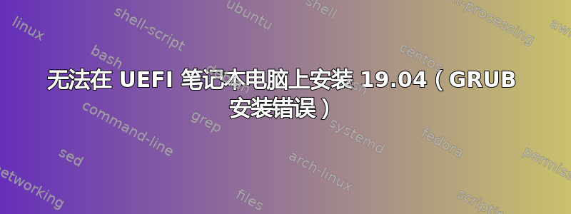 无法在 UEFI 笔记本电脑上安装 19.04（GRUB 安装错误）