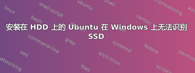 安装在 HDD 上的 Ubuntu 在 Windows 上无法识别 SSD