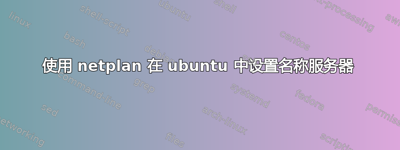 使用 netplan 在 ubuntu 中设置名称服务器