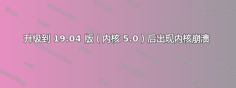 升级到 19.04 版（内核 5.0）后出现内核崩溃