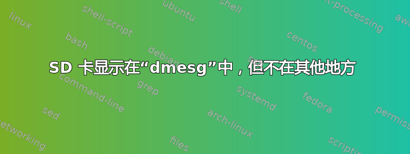 SD 卡显示在“dmesg”中，但不在其他地方