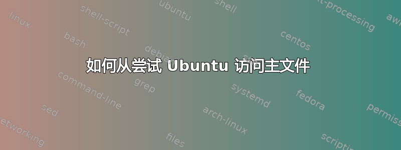 如何从尝试 Ubuntu 访问主文件