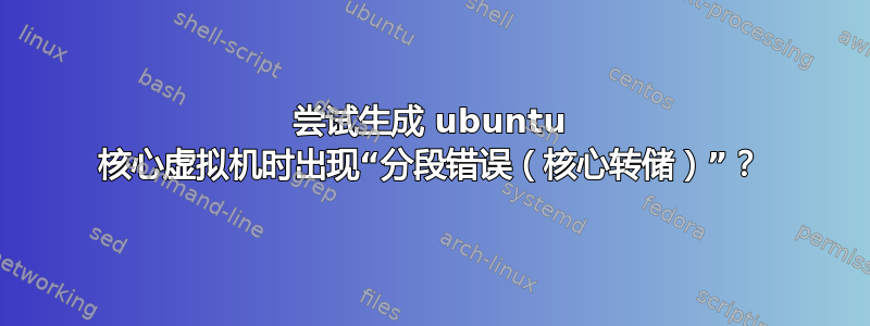 尝试生成 ubuntu 核心虚拟机时出现“分段错误（核心转储）”？