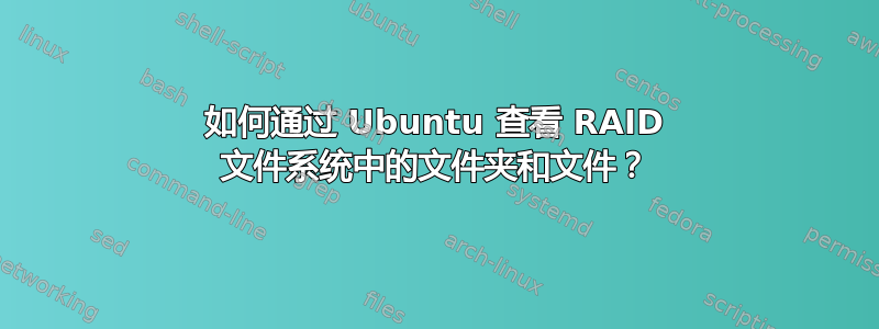 如何通过 Ubuntu 查看 RAID 文件系统中的文件夹和文件？