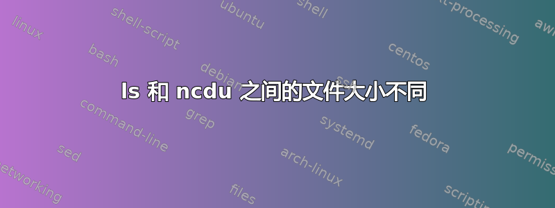 ls 和 ncdu 之间的文件大小不同