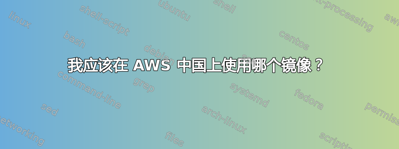 我应该在 AWS 中国上使用哪个镜像？