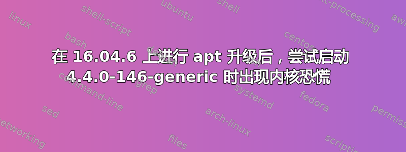 在 16.04.6 上进行 apt 升级后，尝试启动 4.4.0-146-generic 时出现内核恐慌 