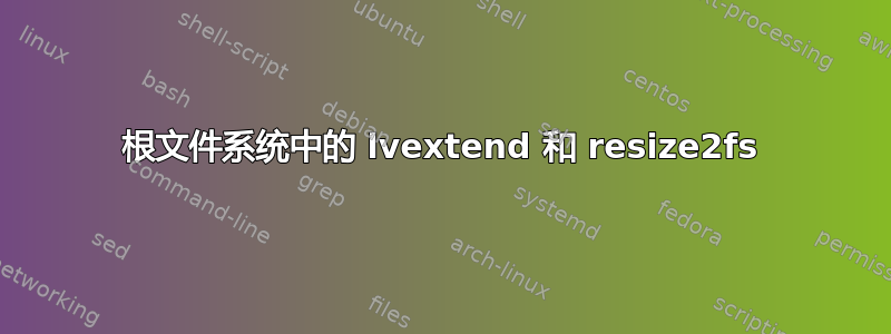 根文件系统中的 lvextend 和 resize2fs