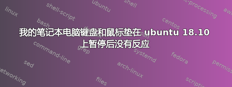 我的笔记本电脑键盘和鼠标垫在 ubuntu 18.10 上暂停后没有反应