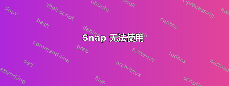 Snap 无法使用