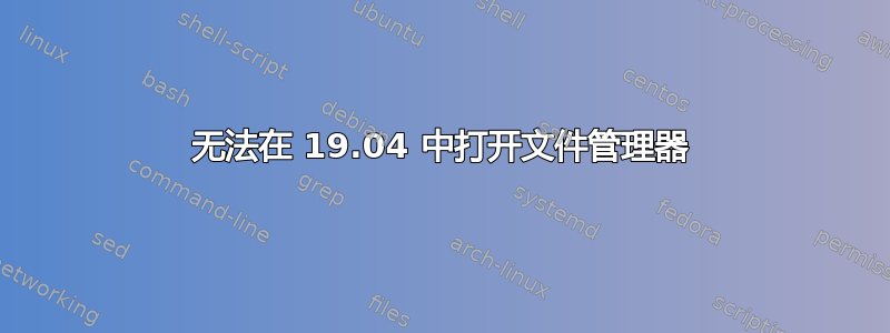 无法在 19.04 中打开文件管理器