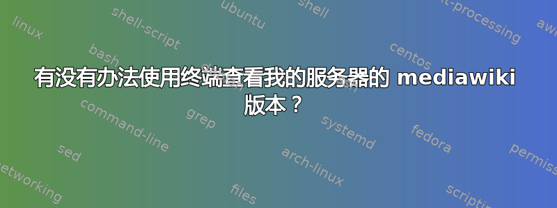 有没有办法使用终端查看我的服务器的 mediawiki 版本？