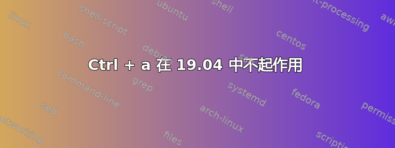 Ctrl + a 在 19.04 中不起作用