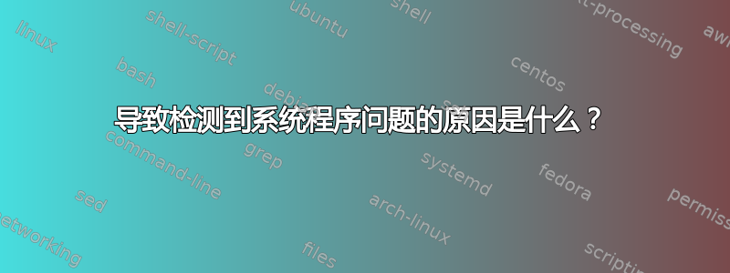 导致检测到系统程序问题的原因是什么？