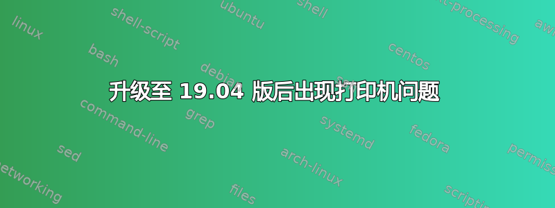 升级至 19.04 版后出现打印机问题