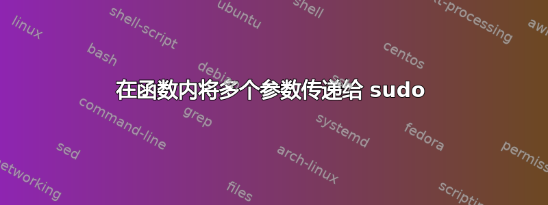 在函数内将多个参数传递给 sudo