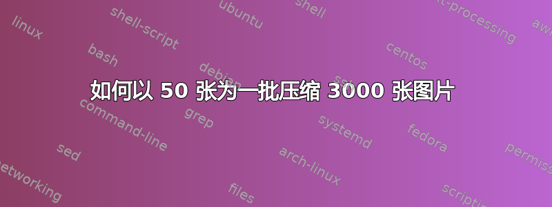 如何以 50 张为一批压缩 3000 张图片