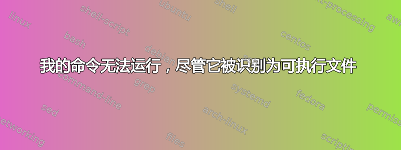 我的命令无法运行，尽管它被识别为可执行文件