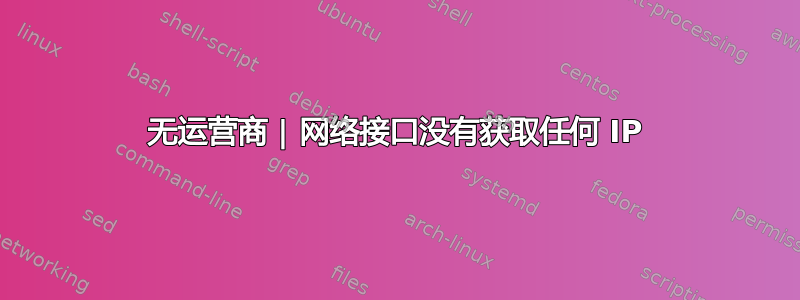 无运营商 | 网络接口没有获取任何 IP