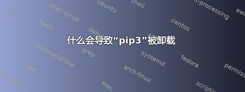 什么会导致“pip3”被卸载