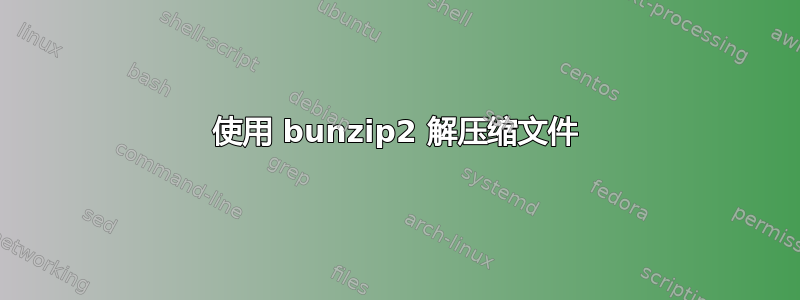 使用 bunzip2 解压缩文件