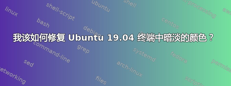 我该如何修复 Ubuntu 19.04 终端中暗淡的颜色？