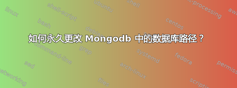 如何永久更改 Mongodb 中的数据库路径？