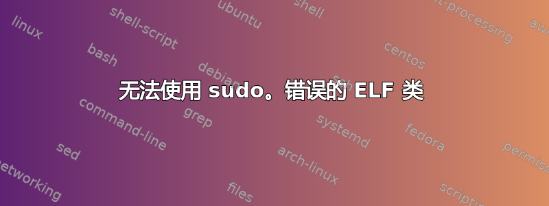 无法使用 sudo。错误的 ELF 类