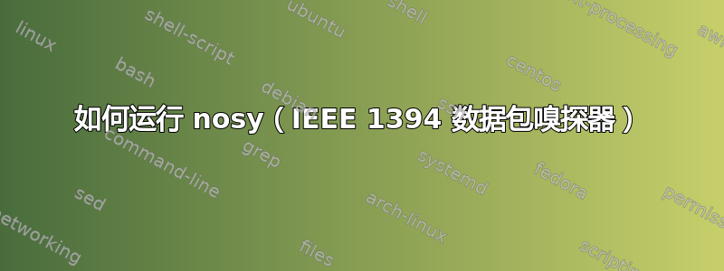 如何运行 nosy（IEEE 1394 数据包嗅探器）