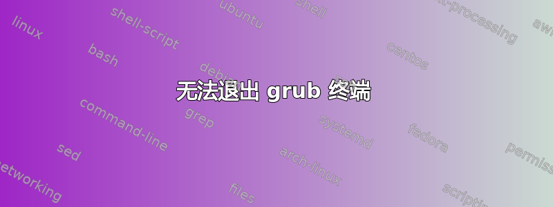 无法退出 grub 终端