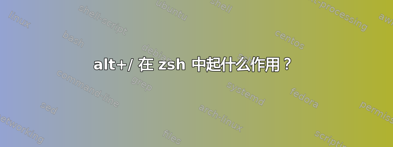 alt+/ 在 zsh 中起什么作用？