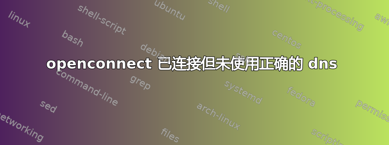 openconnect 已连接但未使用正确的 dns