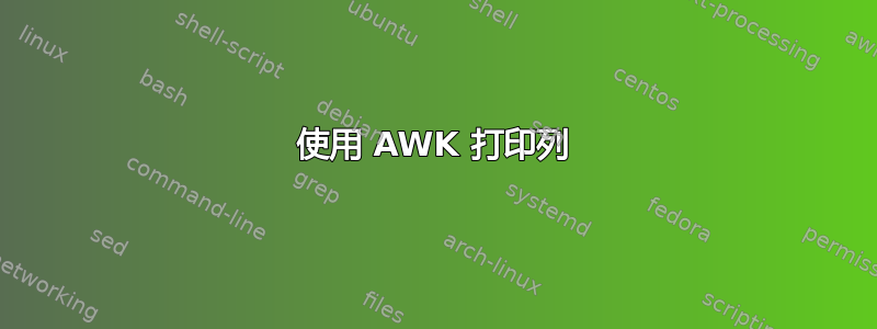 使用 AWK 打印列