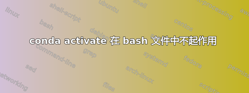 conda activate 在 bash 文件中不起作用