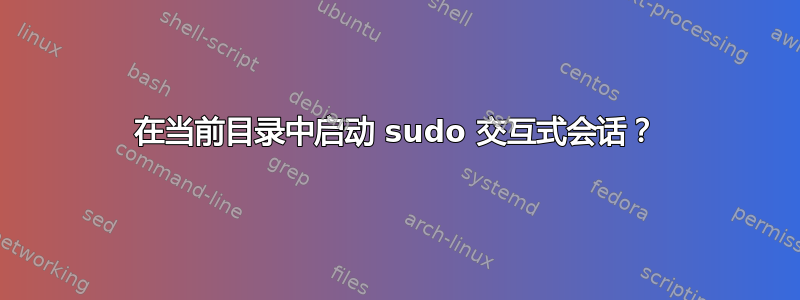 在当前目录中启动 sudo 交互式会话？