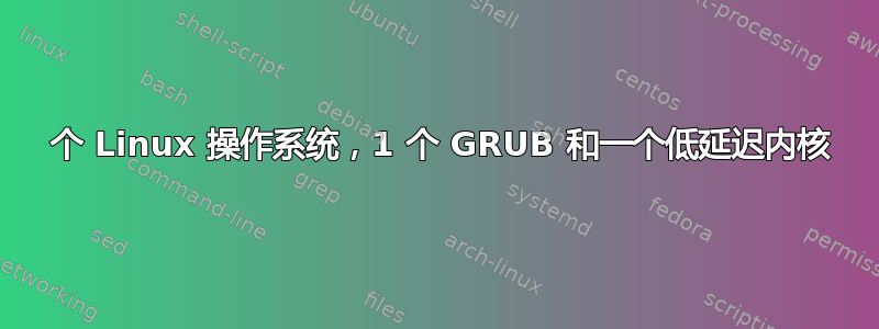 2 个 Linux 操作系统，1 个 GRUB 和一个低延迟内核