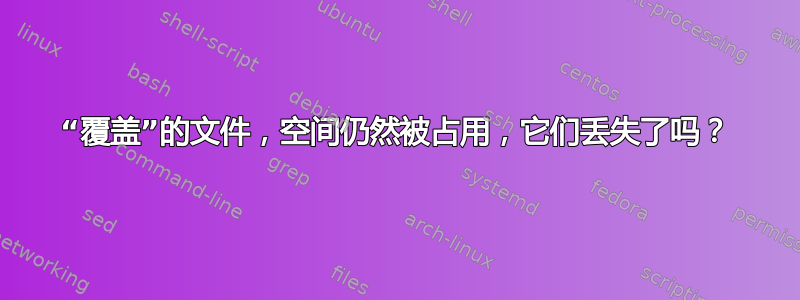 “覆盖”的文件，空间仍然被占用，它们丢失了吗？