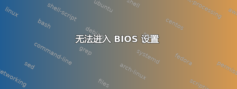 无法进入 BIOS 设置