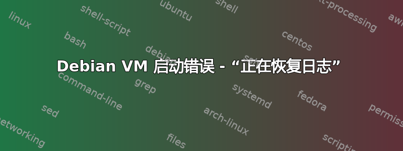 Debian VM 启动错误 - “正在恢复日志”