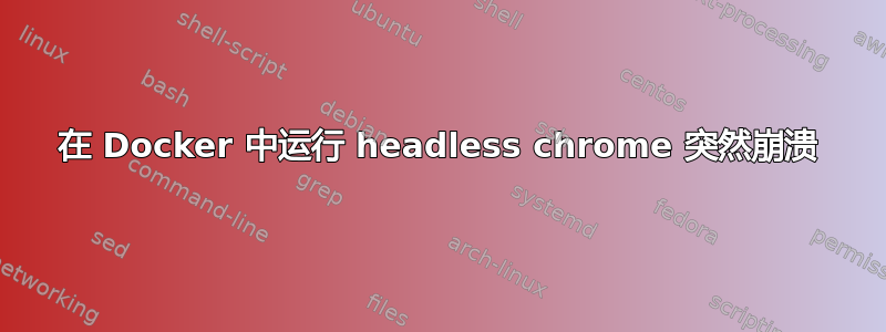 在 Docker 中运行 headless chrome 突然崩溃