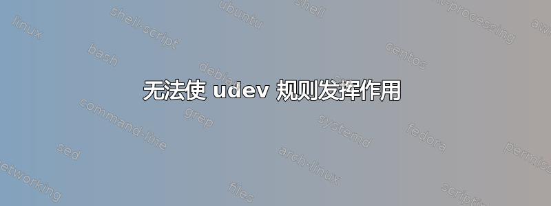 无法使 udev 规则发挥作用