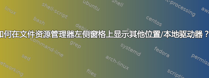 如何在文件资源管理器左侧窗格上显示其他位置/本地驱动器？