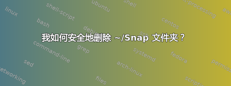 我如何安全地删除 ~/Snap 文件夹？