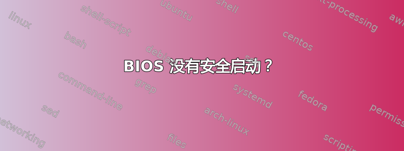 BIOS 没有安全启动？