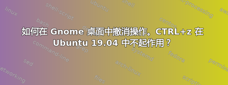 如何在 Gnome 桌面中撤消操作。CTRL+z 在 Ubuntu 19.04 中不起作用？