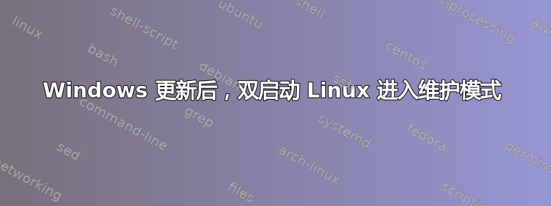 Windows 更新后，双启动 Linux 进入维护模式