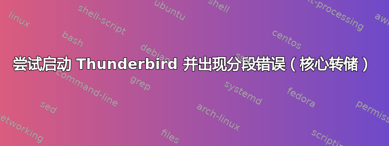 尝试启动 Thunderbird 并出现分段错误（核心转储）