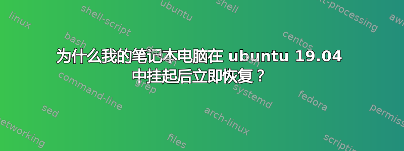 为什么我的笔记本电脑在 ubuntu 19.04 中挂起后立即恢复？