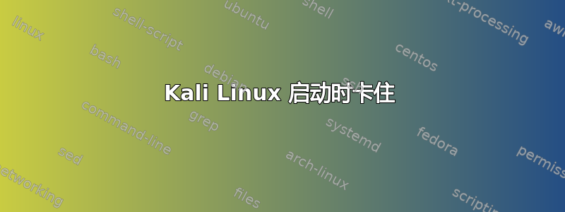 Kali Linux 启动时卡住