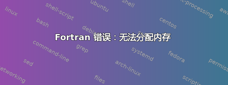 Fortran 错误：无法分配内存